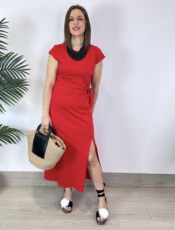 Vestido Agodón Rojo - Imagen 2