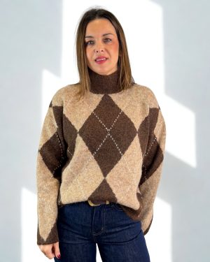 Jersey Rombos Cuello Alto