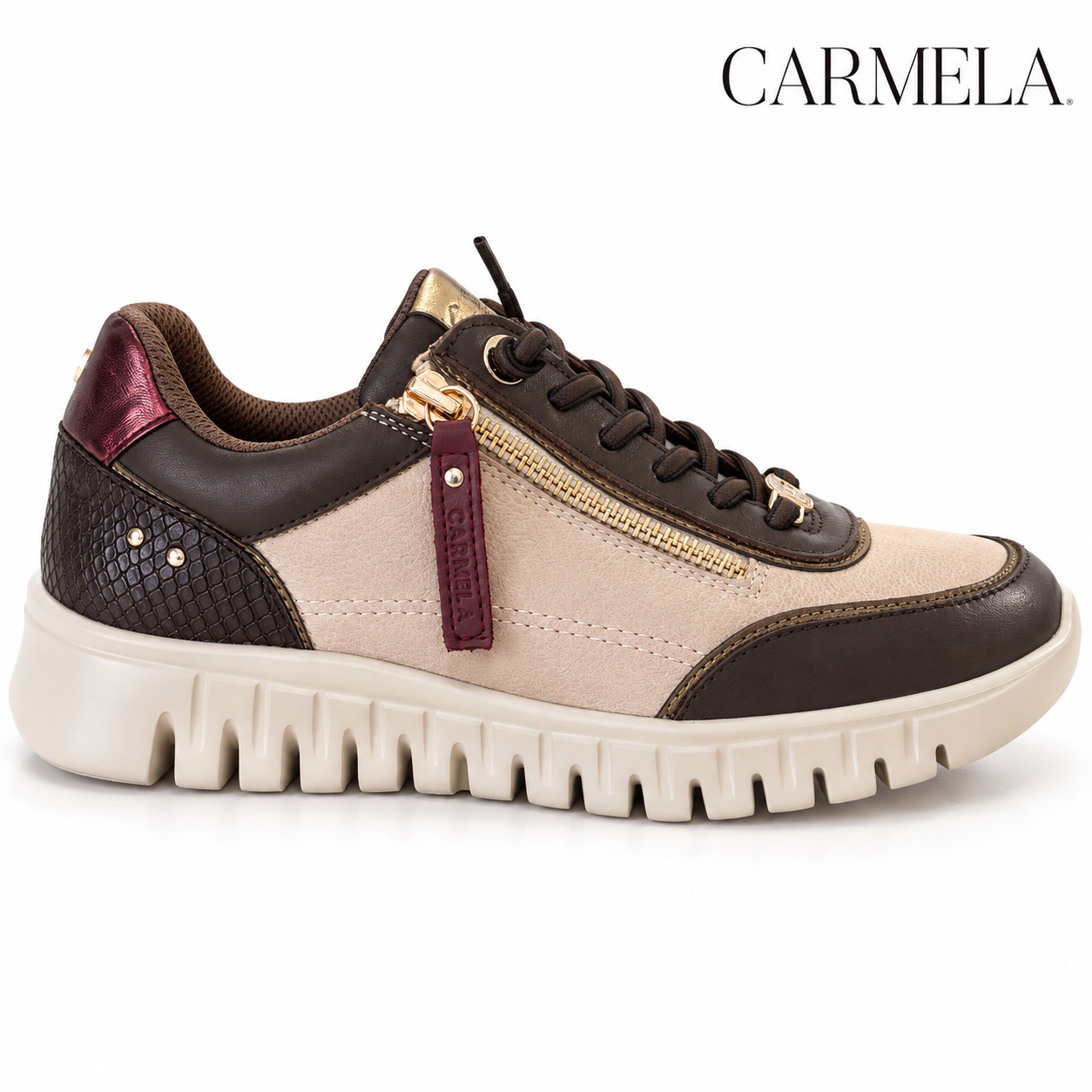 Zapatilla Carmela Beige/Marrón