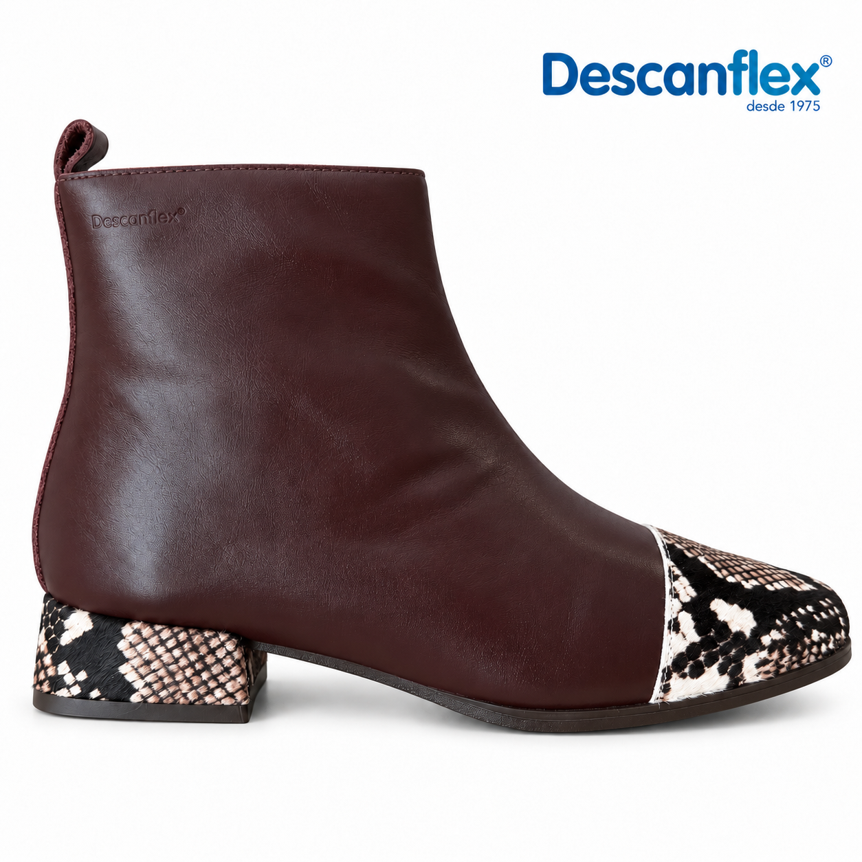Botín Descanflex Marrón Serpiente