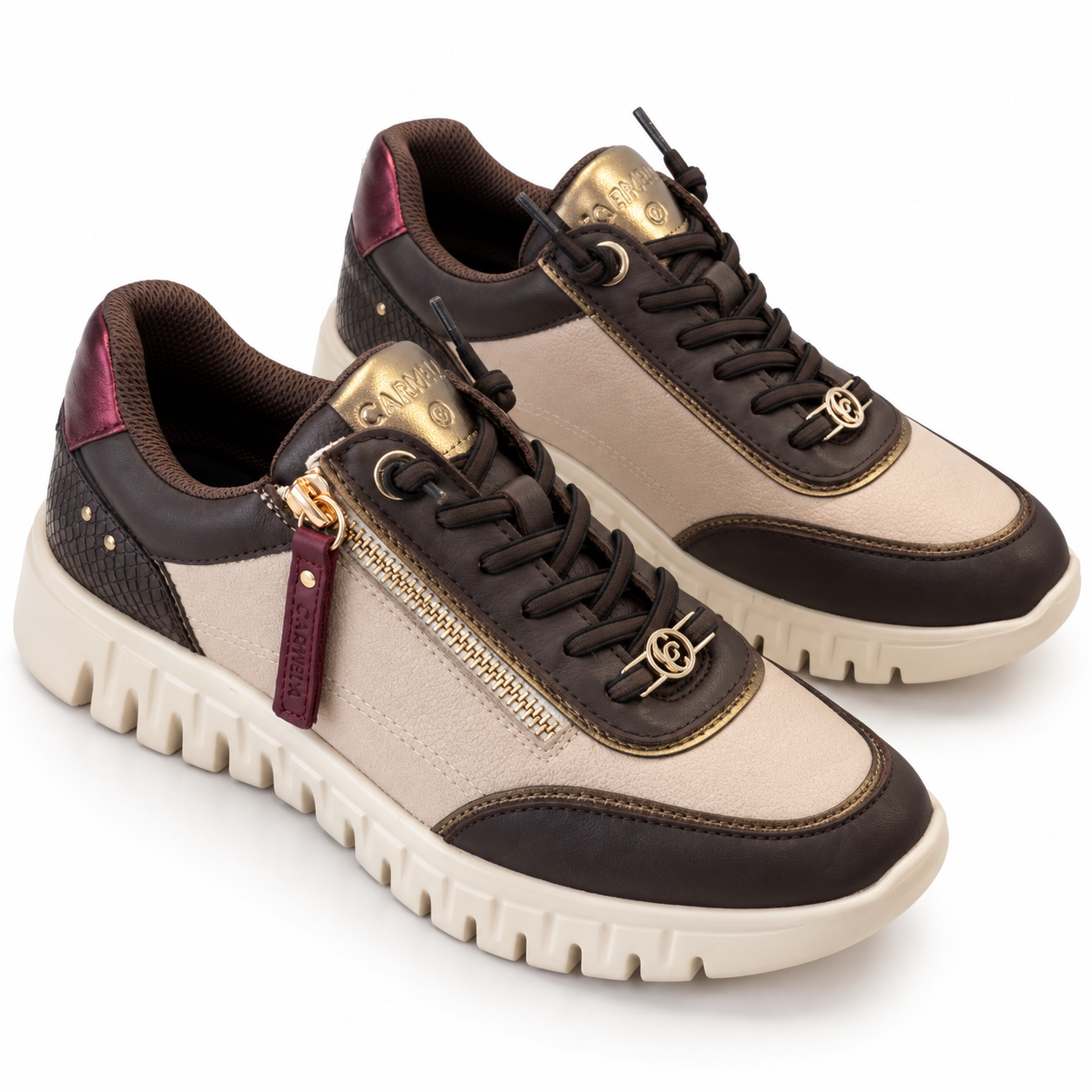 Zapatilla Carmela Beige/Marrón - Imagen 3