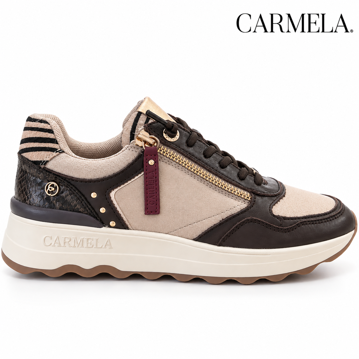 Zapatilla Carmela Beige Marrón