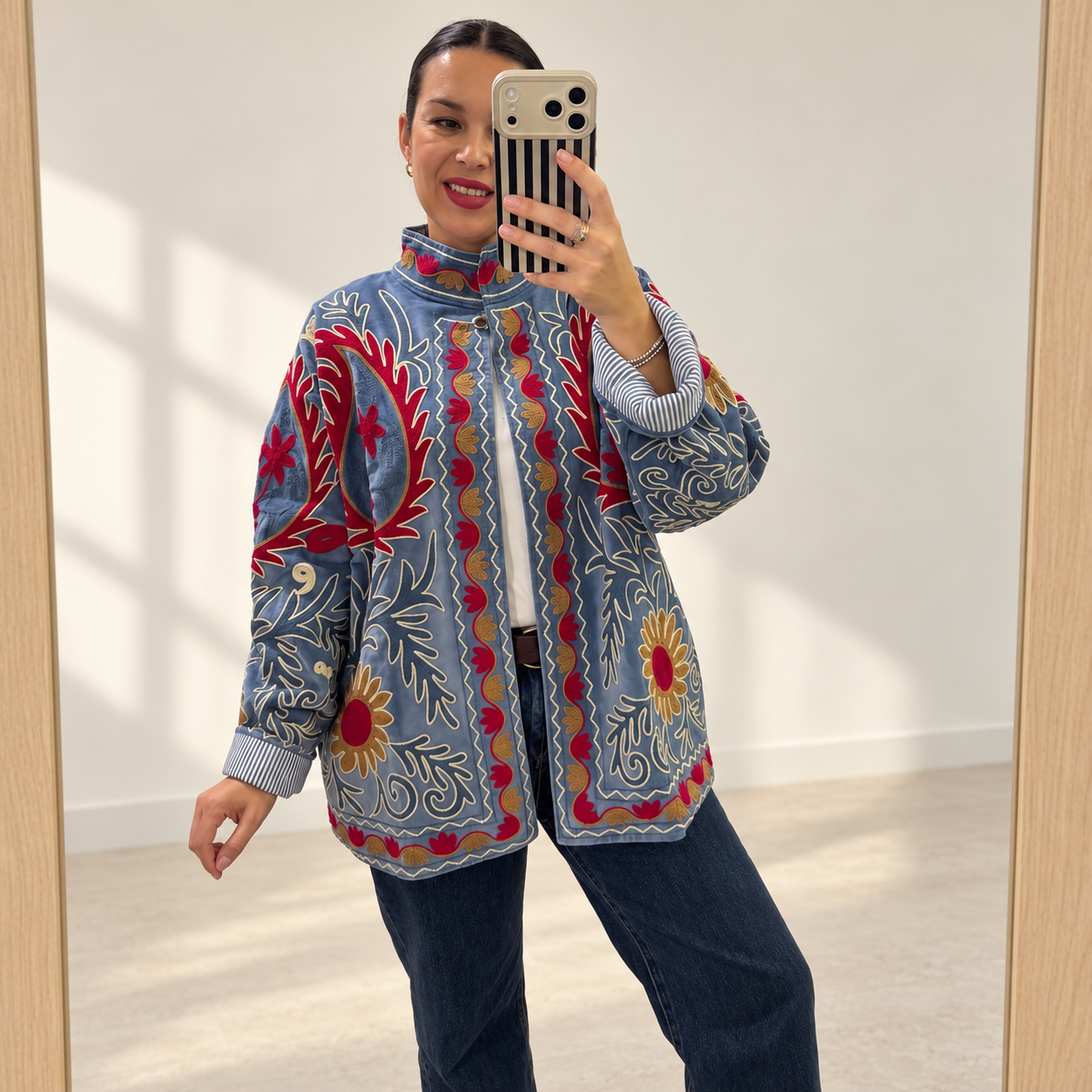 Chaqueta Terciopelo Bordada