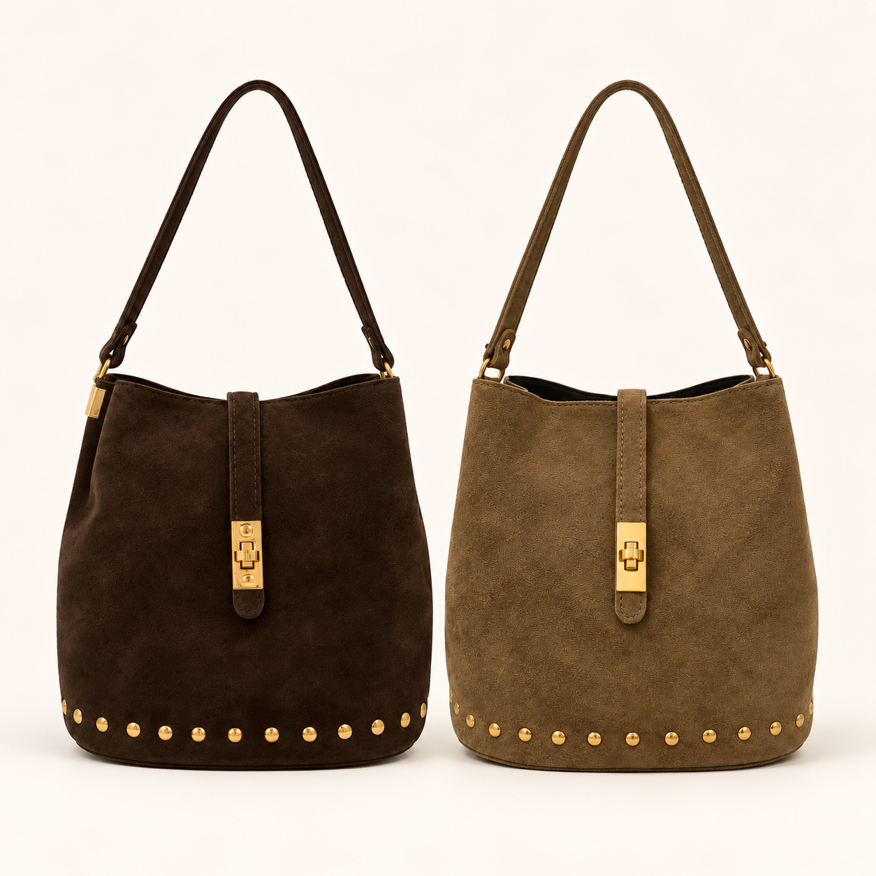 Bolso Piel Serraje Tachas